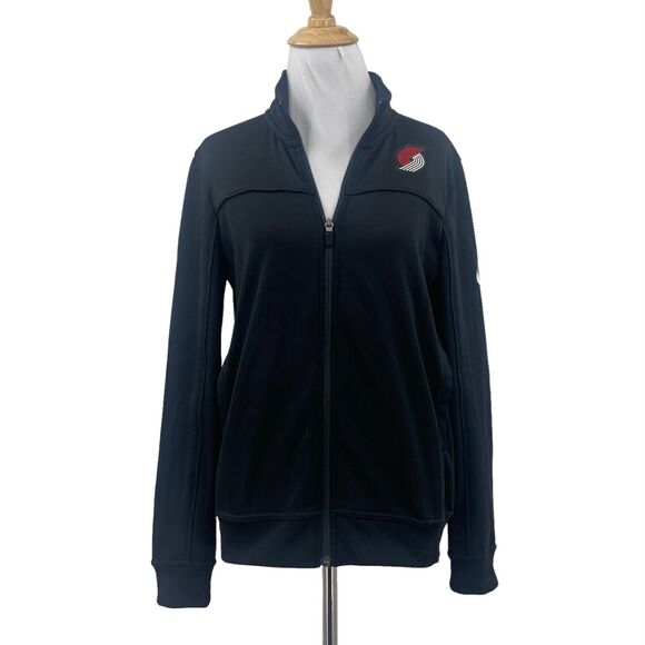 Nike Jacket Womens S Small Black Dri Fit Full Zip Portland Trail Blazers NBA - Picture 1 of 12